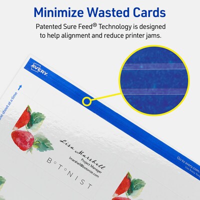 Avery Business Cards, 1-3/4" x 3-1/2", Glossy White, 400/Box (95285)