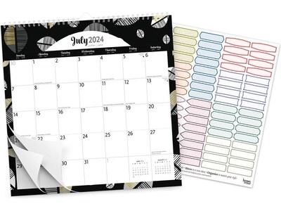 2024-2025 Plato Pen & Ink 12" x 12" Academic & Calendar Monthly Desk or Wall Calendar (9781975480394)