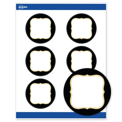 Avery Round Laser/Inkjet Multipurpose Labels, 3, White, 60/Pack (19479370887)