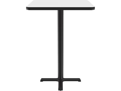 Correll Square-Shaped Dry-Erase Markerboard Cafe Table, 30 x 30, Frosty White/Black (BXB30DES-80)
