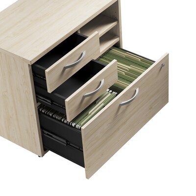 Bush Business Furniture Studio C Office Storage Cabinet with Drawers and Shelves, Natural Elm (SCF130NESU)