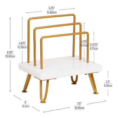 Mind Reader Metal Desk Organizer, White (LETG-WHT)