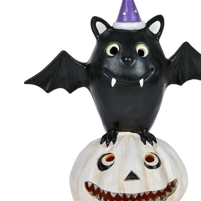 National Tree Company 22" Pre-Lit Bat Standing on Pumpkins (HH75-HP203241Z1)