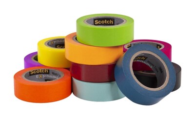 Scotch Expressions Washi Tape, .59 in" x 393 in yds., Assorted Colors, 10 Rolls/Pack (C317-10-SIOC)
