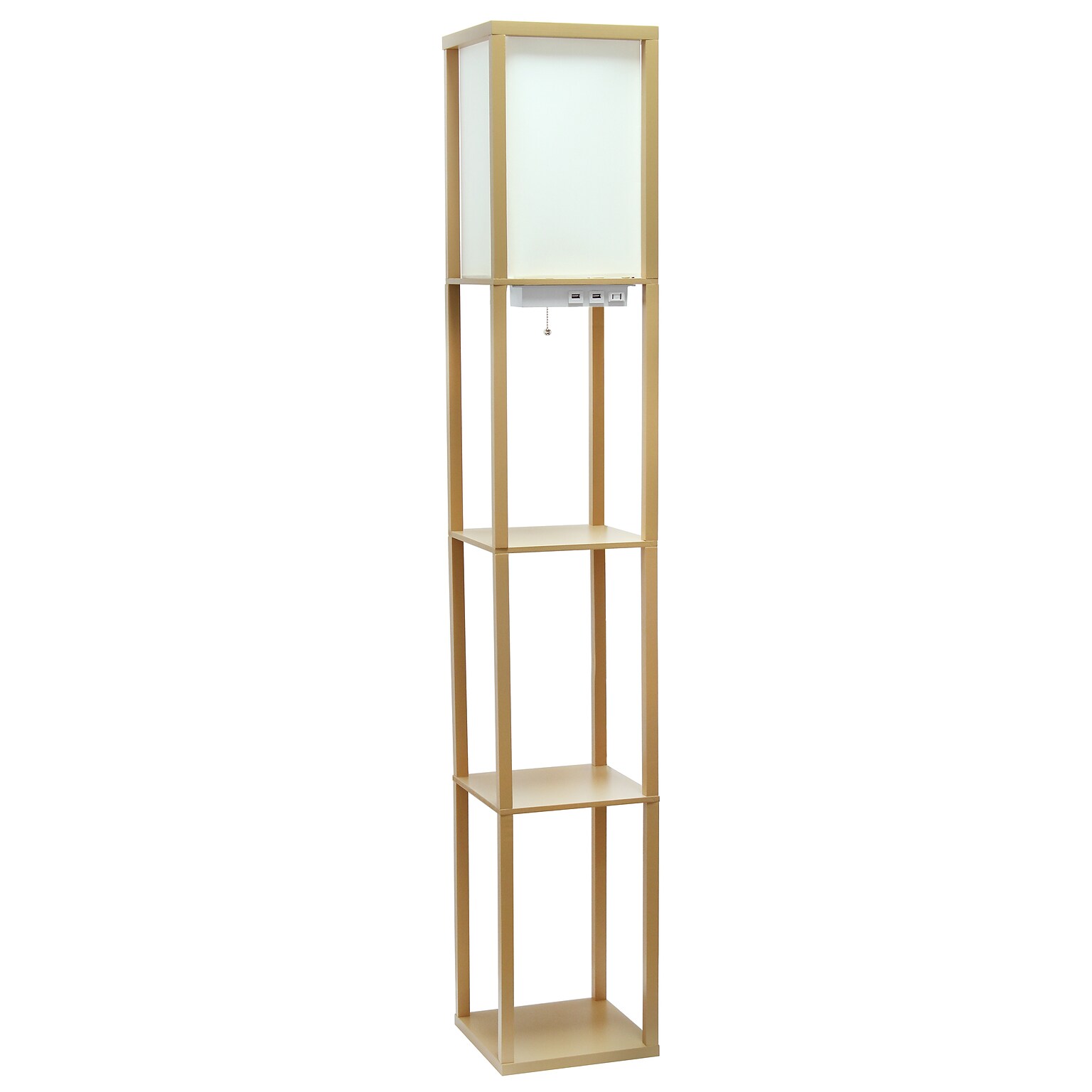 Creekwood Home Classix 62.5 Floor Lamp with Rectangular Shade, Tan (CWF-3009-TN)