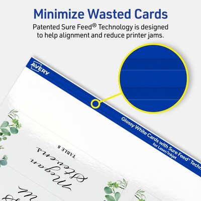 Avery Integrated Cards, 1-7/16" x 3.75", Glossy White, 60/Pack (95289)
