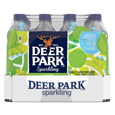 Deer Park Sparkling Water, Zesty Lime, 16.9 oz. Bottles, 24/Carton (12349502)