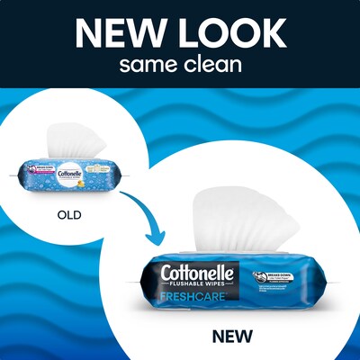 Cottonelle Flushable Toilet Paper Wipes, 42 Wipes/Pack, 2 Pack (35970)