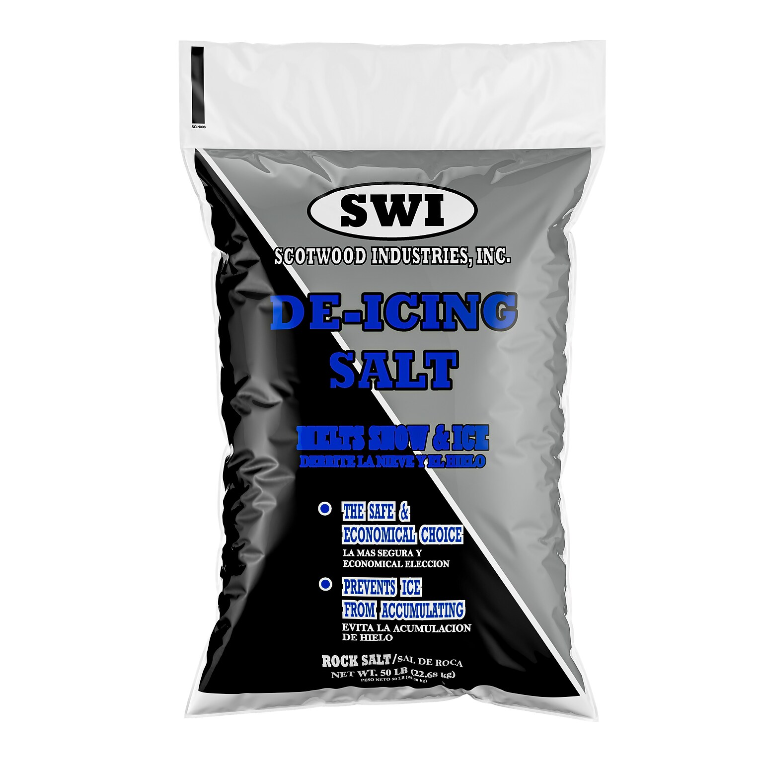 Scotwood Industries Rock Salt Ice Melt Crystals, 50 lbs. Bag (SWO50BRS/50BRSC)