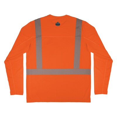 Chill-its 6688 High Visibility Long Sleeve T-Shirt, ANSI Class R2, Orange, Small (12230)