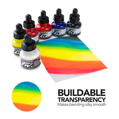Daler-Rowney FW Acrylic Ink, Assorted Colors, 29.5ml, 7/Set (DRW160100007)
