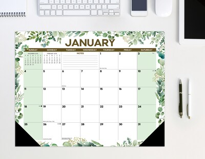 2026 Willow Creek Eucalyptus 22" x 17" Monthly Desk Pad Calendar (57223)