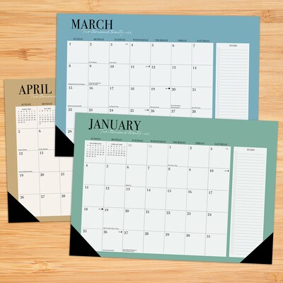 2026 Willow Creek Urban Chic 17 x 12 Monthly Desk Pad Calendar, Green (57179)