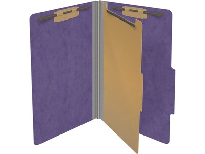 Medical Arts Press Pressboard Classification Folder, 1 Divider, 2" Expansion, Legal Size, Purple, 10/Box (DV-T52-14-3PRP)
