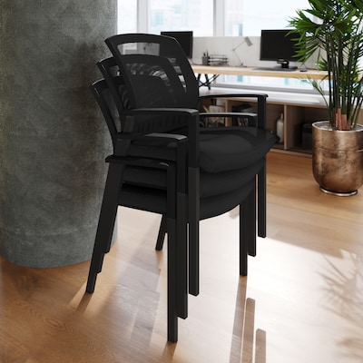 Flash Furniture Hercules Mesh Reception Side Stacking Chair, Black (HL0010WBK)