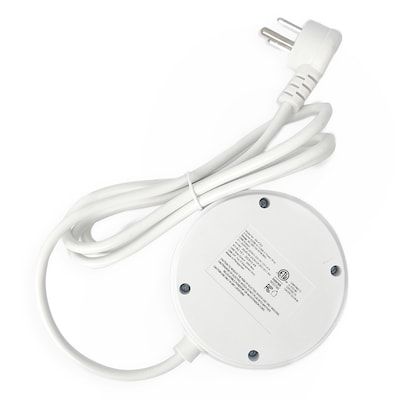 RAYOVAC Charge Disk 2-Outlet 3-USB Port Surge Protector, 5-ft., 540 Joules, White (SS-P203)