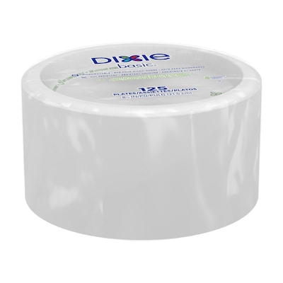 Dixie Basic 8.5" Paper Plates, White, 125/Pack (DIX-DBP09W)
