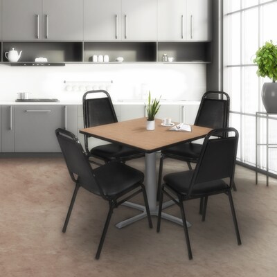 Regency Cain 48 Square X-Base Breakroom Table, Large, Noble Oak Top/Grey Legs (TB4848NOGY)