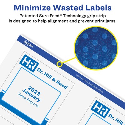 Avery Laser/Inkjet Square Removable Labels, 3" x 3", White, 150 Labels/Pack (94101)