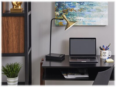 Adesso Lucas LED Desk Lamp, 21.75", Black/Antique Brass (4262-01)