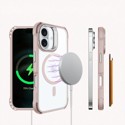 SaharaCase Venture-X MagSafe Phone Case for iPhone 16 Plus, Shock Absorbing, Desert Rose (CP00652)