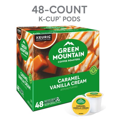 Green Mountain Caramel Vanilla Cream Coffee Keurig® K-Cup® Pods, Light Roast, 48/Box (350072)