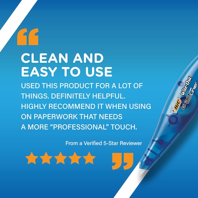 BIC Wite-Out Exact Liner Correction Tape, White, 2/Pack (WOELP21-WHI)