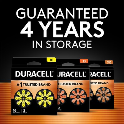 Duracell Size 312 Brown Hearing Aid Batteries, 8/Pack (DA312B8ZM09)