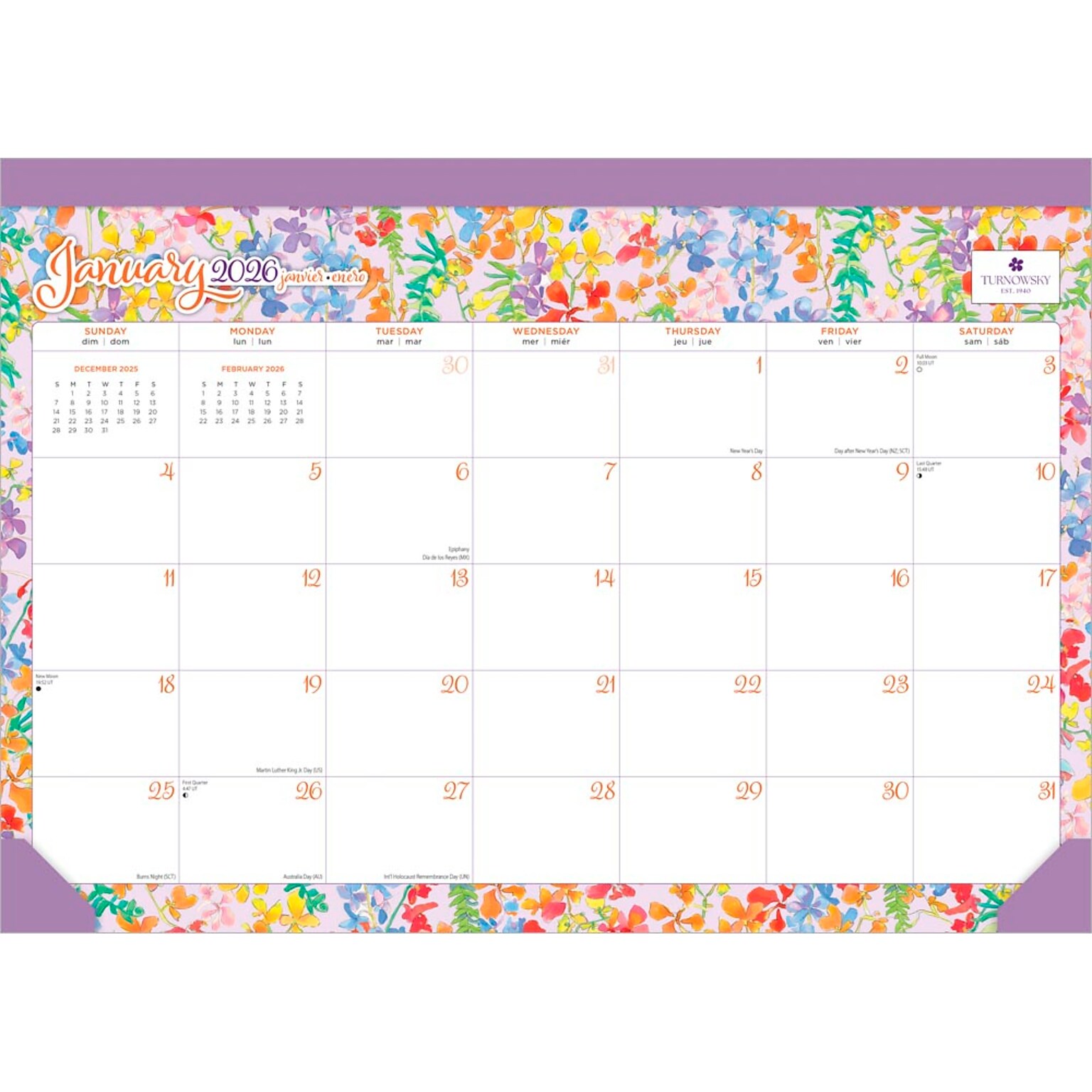 2026 BrownTrout House of Turnowsky 17 x 12 Monthly Desk Pad Calendar (9798330701735)