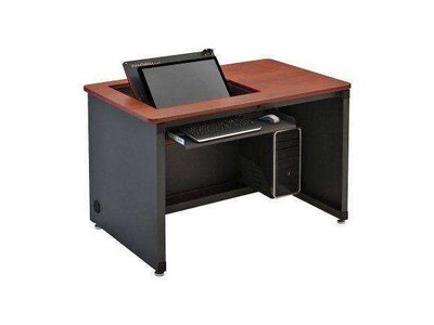 VersaDesk Enclosed Revolution 48W Computer Desk, Cherry/Black (RSD4830-BC)