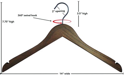 Wood Top Hanger, Dark, 100/Box (LVS17TOPDKRS)
