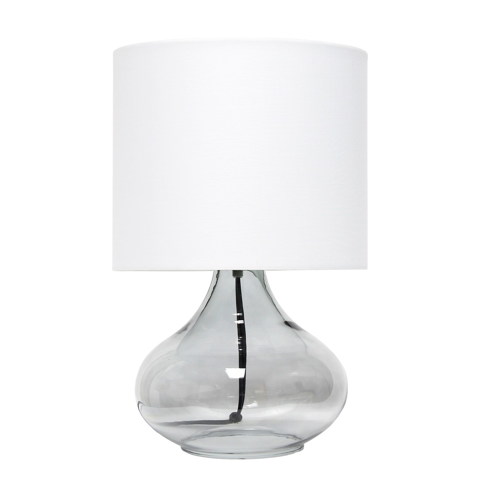 Creekwood Home Modern Glass 13.75 LED Table Lamp, Smoke/White (CWT-1014-SW)