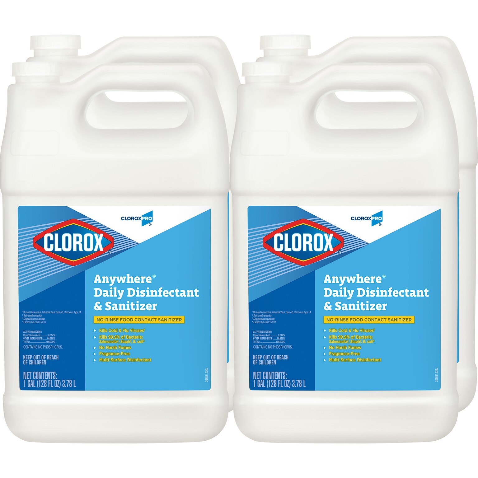 CloroxPro Anywhere Daily Disinfectant & Sanitizer, 1 gal., 4/Carton (31651)