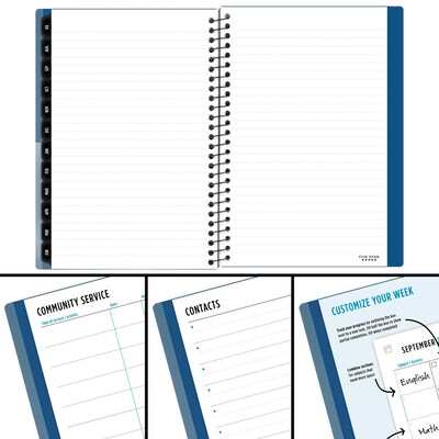 2025-2026 Five Star Five Star Customizable 5.5" x 8.5" Academic Year Weekly & Monthly Planner, Plastic Cover, Assorted Colors