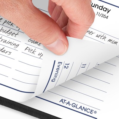 2026 AT-A-GLANCE DayMinder 5" x 8" Weekly Appointment Book, Faux Leather Cover, Black (G200-00-26)