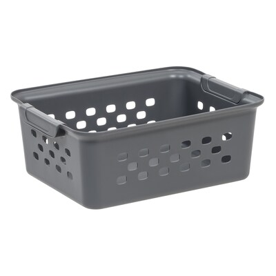 Iris Small Plastic Storage Baskets, Gray, 10/Pack (500164)