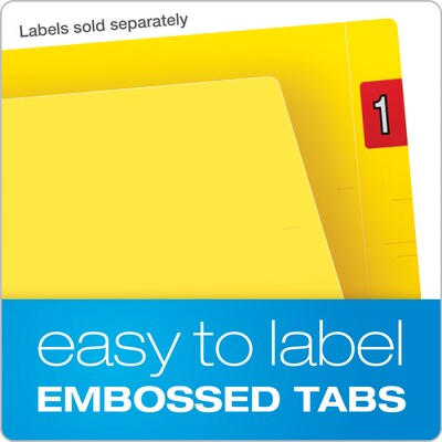 Pendaflex Recycled End Tab File Folder, Straight Cut, Letter Size, Yellow, 100/Box (H110DY)
