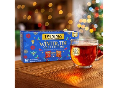 Twinings Limited Edition Winter Tea Collection Gift Box, 20 Tea Bags/Box, 3 Boxes/Pack (F16399)