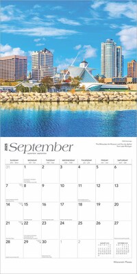 2025 BrownTrout Wisconsin Places 12" x 12" Monthly  Wall Calendar (9781975483081)