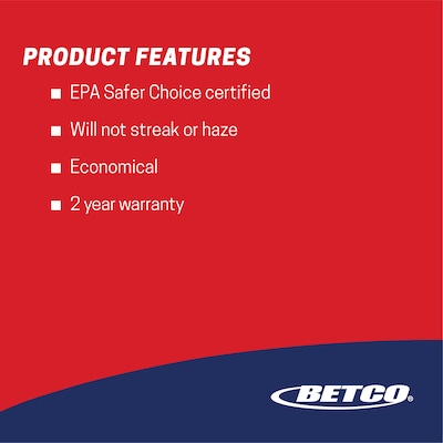 Betco FASTDRAW 19 Green Earth Streak-Free Glass & Surface Cleaner, 67.6 oz., 4/Carton (5354700)
