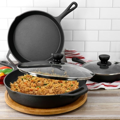 Megachef Cast Iron Skillet Set, Black, 13 Piece/Set (935121259M)