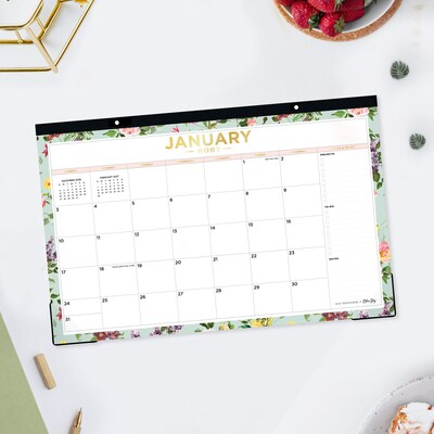 2027 Blue Sky Day Designer 17" x 11" Monthly Desk Calendar, Green (164061)