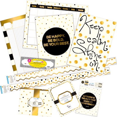 Barker Creek Shine On Gold Bulletin Board Set, 132 Pieces/Set (BC3730)