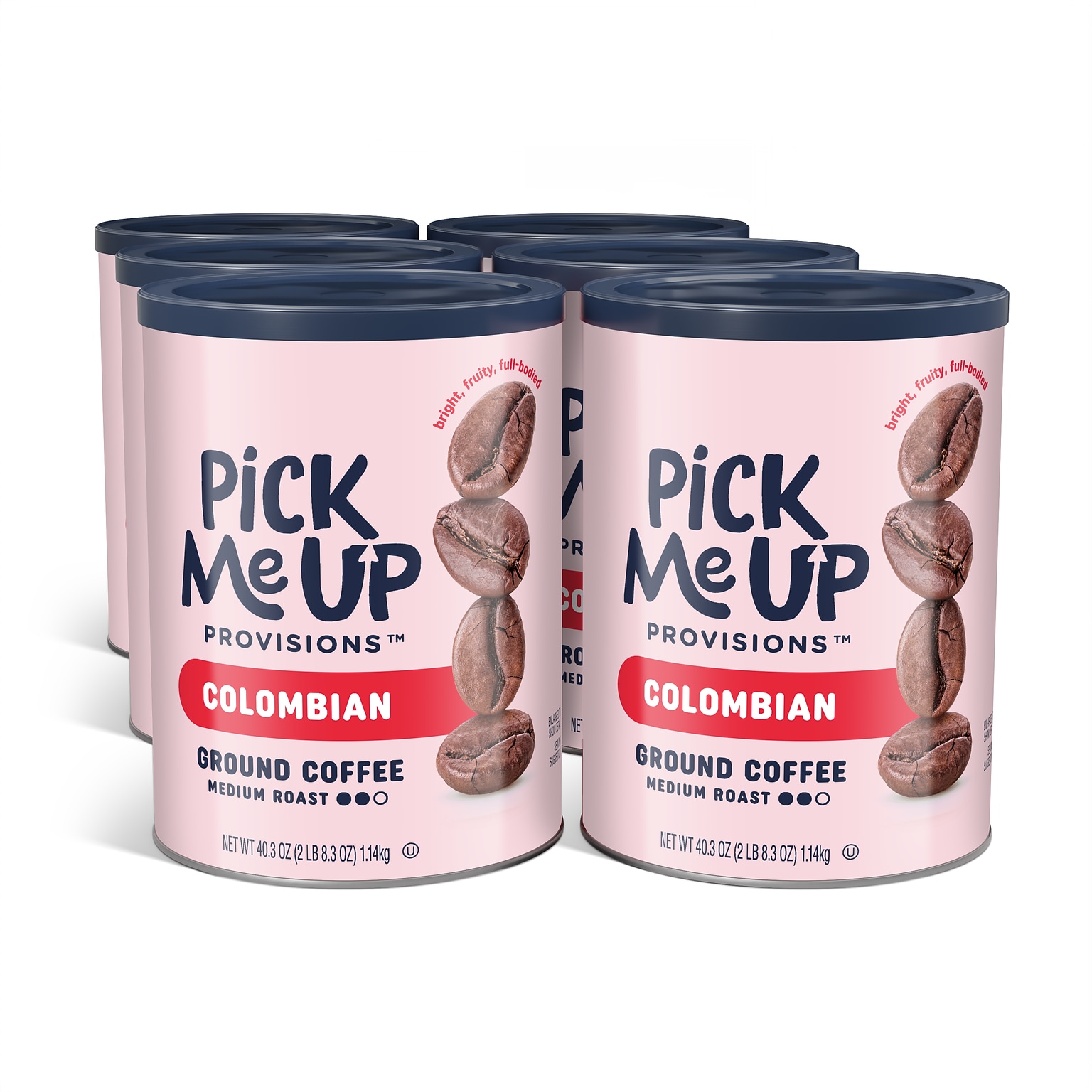 Pick Me Up Provisions™ Ground Coffee, Medium Roast, 40.3 oz., 6/Pack (PM63308CT)