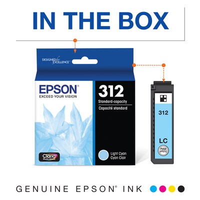 Epson T312 Light Cyan Standard Yield Ink Cartridge