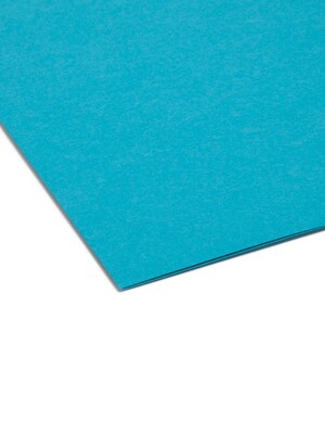 Smead File Folder, 3 Tab, Letter Size, Teal, 100/Box (10291)