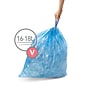 simplehuman Code V Custom Fit Drawstring Blue Recycling Trash Bag Liner, 16-18 Liter/4.2-4.8 Gallon, 240 Count