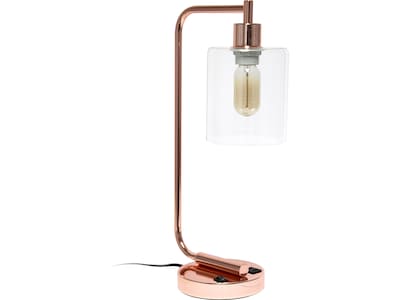 Lalia Home Studio Loft Incandescent Desk Lamp, 18.8, Polished Rose Gold (LHD-2002-RG)