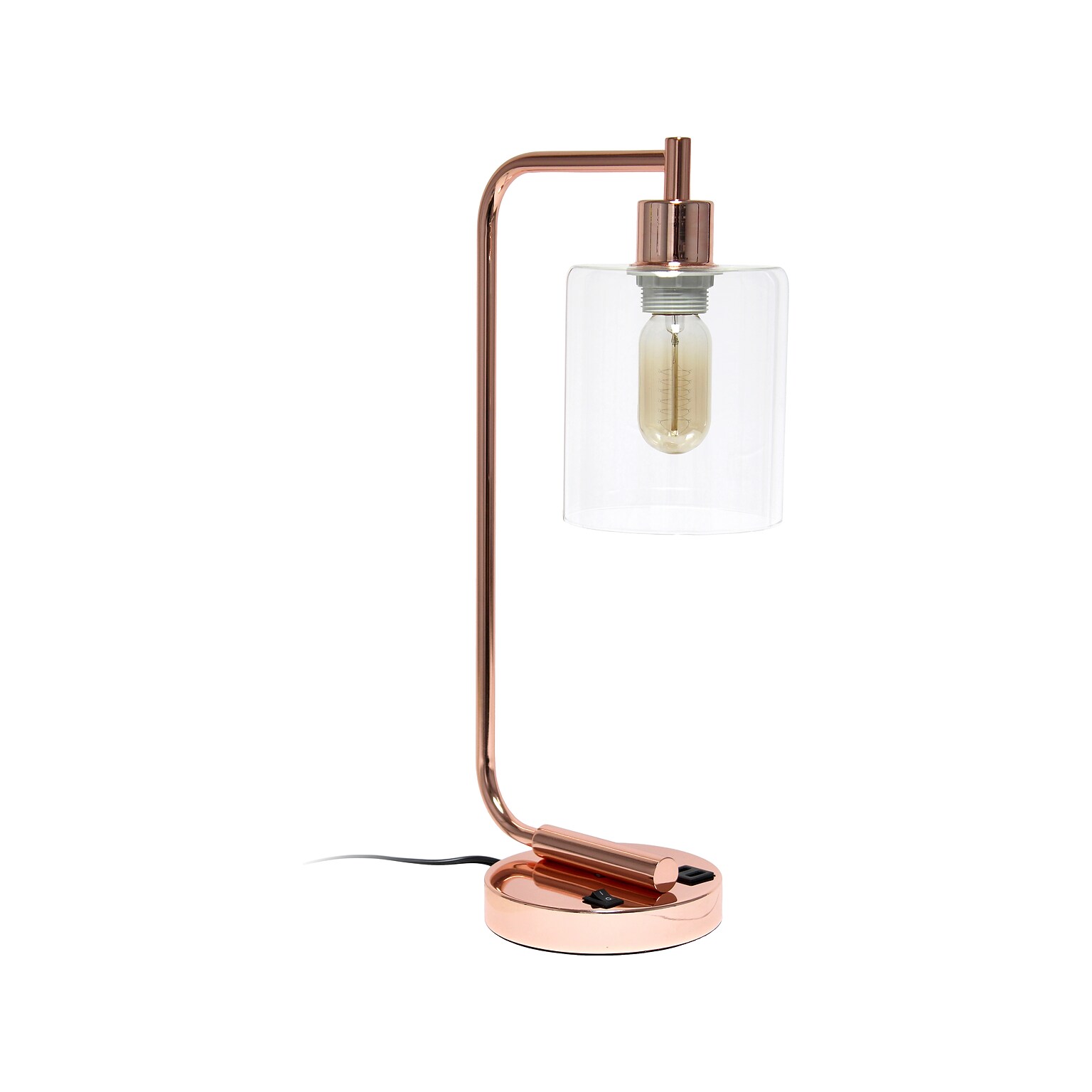 Lalia Home Studio Loft Incandescent Desk Lamp, 18.8, Polished Rose Gold (LHD-2002-RG)