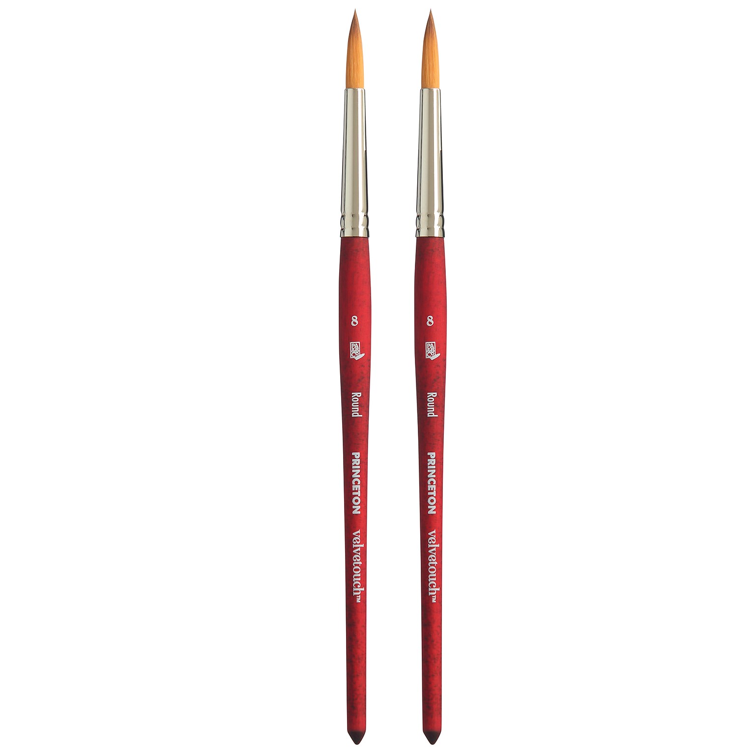 Princeton Velvetouch Short Handle Mixed Media Synthetic Round Brush, 2/Pack (PBXP3950R8-2)